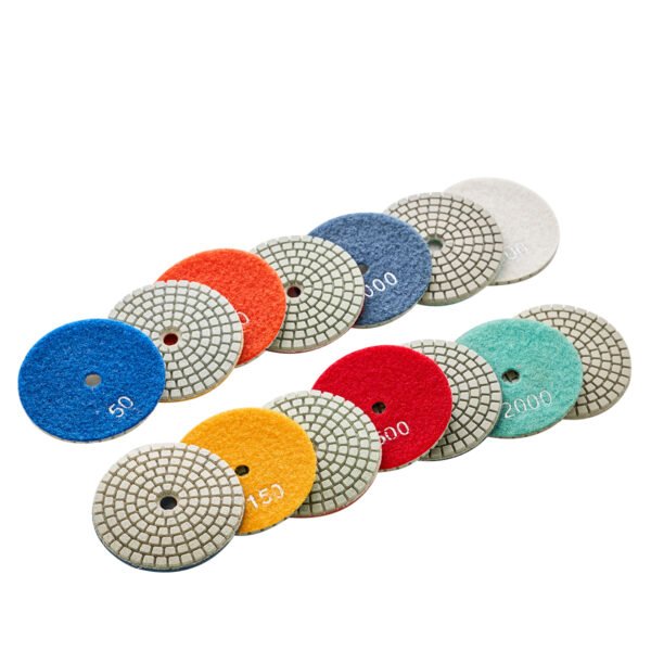 Tampons de polissage diamantés pour pierre humide blanche 4 pouces/5 pouces/7 pouces pour granit/marbre HC-SPP-0003 – Image 2