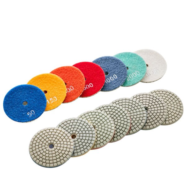 Tampons de polissage diamantés pour pierre humide blanche 4 pouces/5 pouces/7 pouces pour granit/marbre HC-SPP-0003 – Image 6