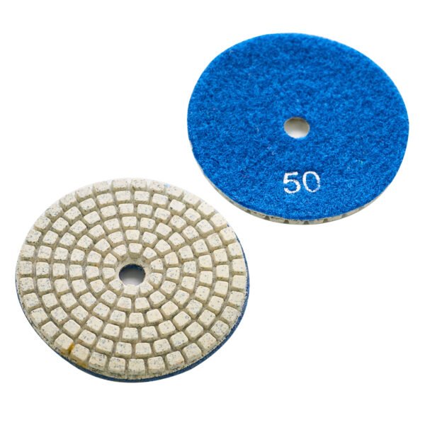 Tampons de polissage diamantés pour pierre humide blanche 4 pouces/5 pouces/7 pouces pour granit/marbre HC-SPP-0003