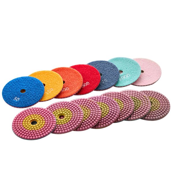 Tampons de polissage diamantés pour pierre humide, deux couleurs, 4 pouces/5 pouces/8 pouces, pour granit/marbre HC-SPP-0002 – Image 6