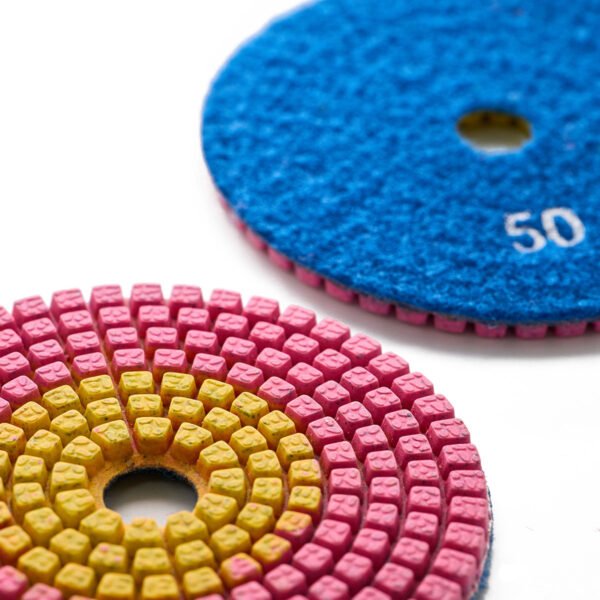 Tampons de polissage diamantés pour pierre humide, deux couleurs, 4 pouces/5 pouces/8 pouces, pour granit/marbre HC-SPP-0002 – Image 4