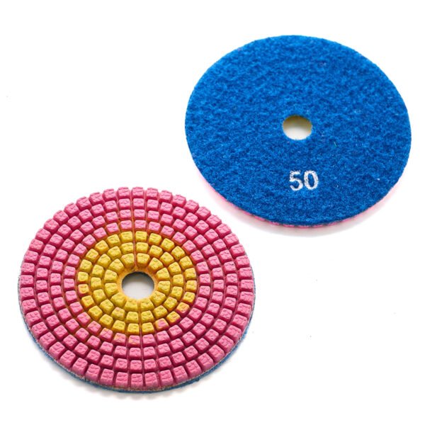 Tampons de polissage diamantés pour pierre humide, deux couleurs, 4 pouces/5 pouces/8 pouces, pour granit/marbre HC-SPP-0002