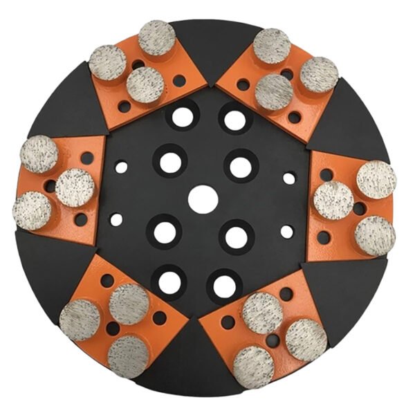 1 pack Orange 3 Segments Disque de ponçage diamant pour sol en béton sans support – Image 2