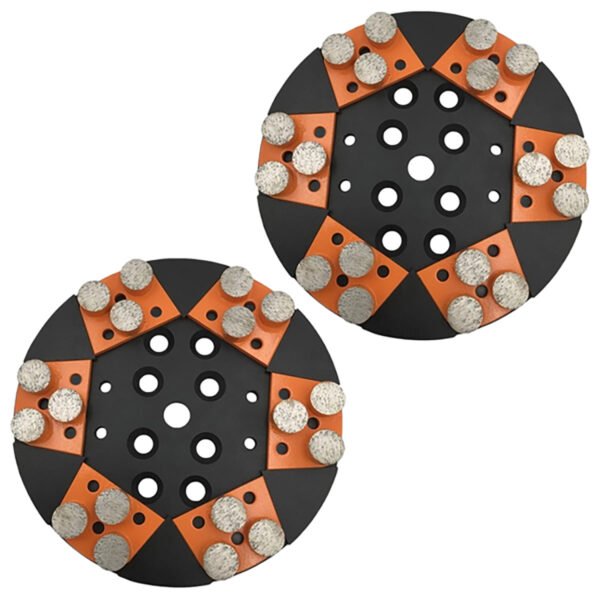 1 pack Orange 3 Segments Disque de ponçage diamant pour sol en béton sans support