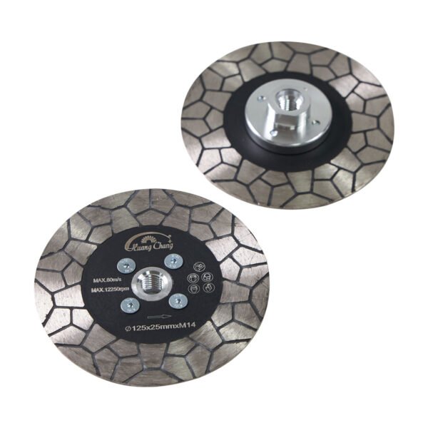 Disque de meulage à double face pour lame de scie diamantée avec bride