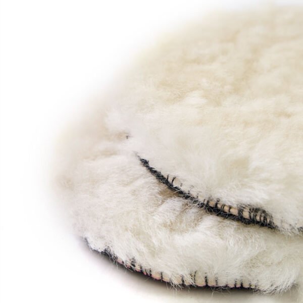 Lambswool Polishing Pads 4 inch Soft Sheepskin Buffing Pads with Hook and Loop Back Design Cutting Pad for Car, Furniture, Glass – Image 3