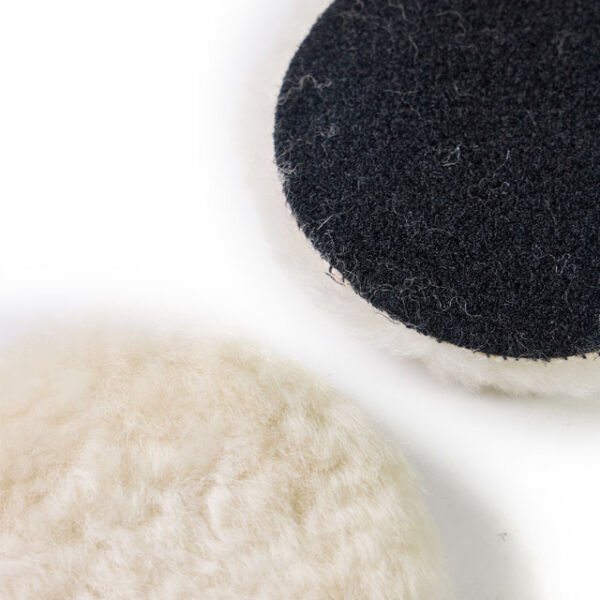 Lambswool Polishing Pads 4 inch Soft Sheepskin Buffing Pads with Hook and Loop Back Design Cutting Pad for Car, Furniture, Glass – Image 4