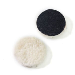 Lambswool Polishing Pads 4 inch Soft Sheepskin Buffing Pads with Hook and Loop Back Design Cutting Pad for Car, Furniture, Glass